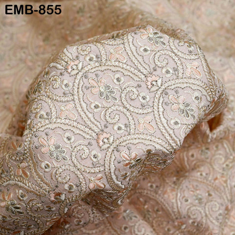 Embroidered Fabric by the yard Indian Embroidery Wedding Dress Costumes Regency Reticules, Clutches, Marie Antoinette Junk Journals Textile