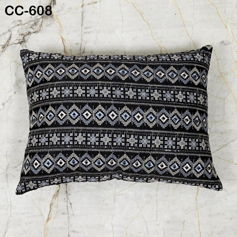 Geometric Embroidered Pillowcase Black & white Embroidered Throw Pillow | Tribal Bohemian Home Decor | Handmade Cover | House warming Gift