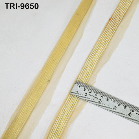 Decorative Gold Beaded Trim by 3 Yard Wedding Dresses Bridal Belt Sashes Indian Laces Costume Crafting Sewing Sari Border Embellishments