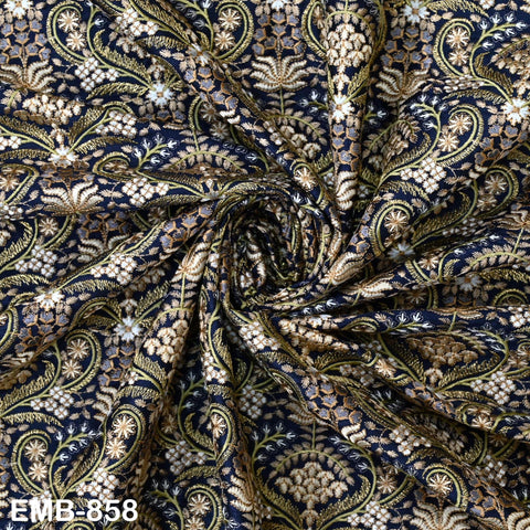 Indian Embroidery Fabric by the yard Embroidered Wedding Costumes Fabric Regency Reticules Victorian Handbags Marie Antoinette Junk Journals