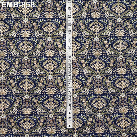 Indian Embroidery Fabric by the yard Embroidered Wedding Costumes Fabric Regency Reticules Victorian Handbags Marie Antoinette Junk Journals