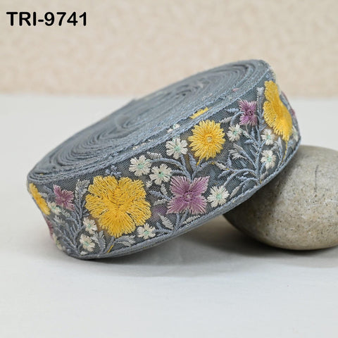 9 Yard Indian Embroidery Ribbon Sari Embellishments Embroidery 4cm Trims Saree Border Sewing DIY Crafting Trimmings Headbands Junk Journals