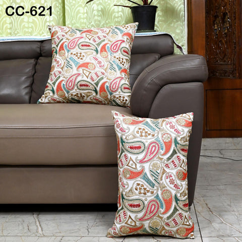 Embroidered Pillowcase | Indian Handmade Embroidery Throw Pillow cover Decorative Body Sham, Cushion Cover Boho Home Decor HouseWarming Gift