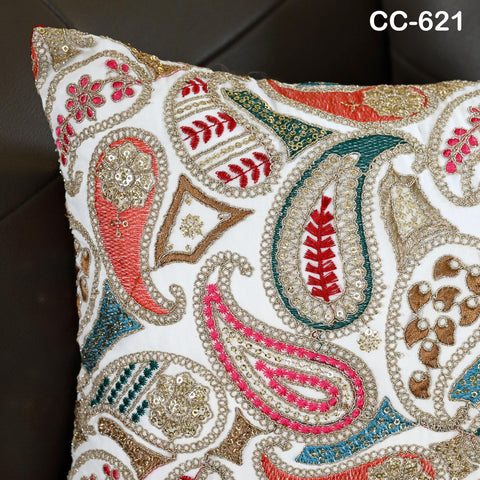 Embroidered Pillowcase | Indian Handmade Embroidery Throw Pillow cover Decorative Body Sham, Cushion Cover Boho Home Decor HouseWarming Gift