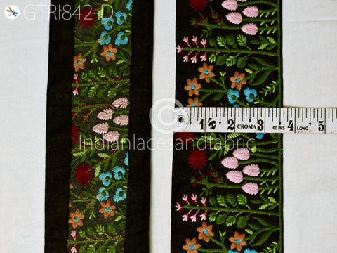 9 Yard Floral Embroidered Fabric Trim Indian DIY Crafting Laces Sari Border Saree Ribbon Beach Bags Headband Summer Dress Embellishment