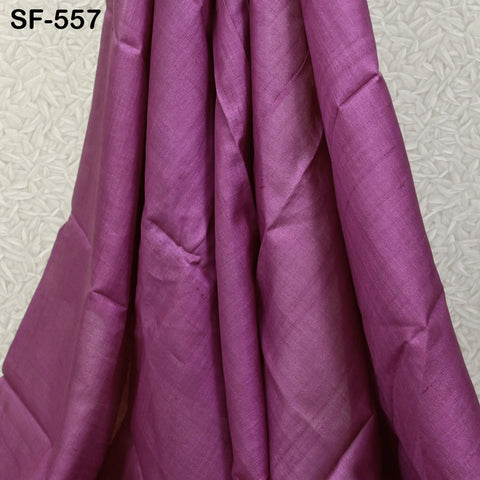 Raspberry Pure Tussar Silk Fabric by the yard Indian Plain Raw Silk Wild Natural Handmade Peace Silk Tussah Wedding Dress Material