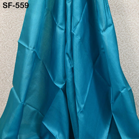 Turquoise Green Pure Tussar Silk Fabric by the yard Indian Plain Raw Silk Wild Natural Handmade Peace Silk Tussah Wedding Dress Material