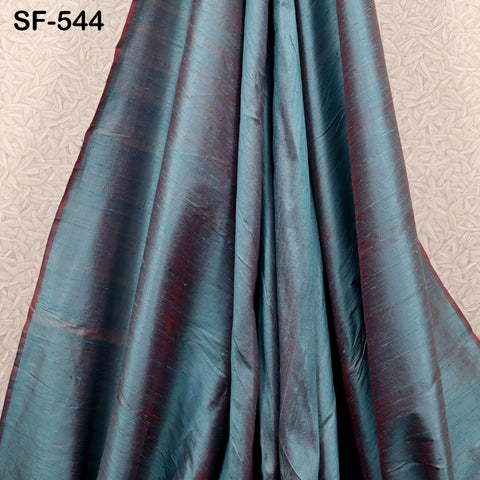 Iridescent Blue Red Pure Dupioni Fabric Yardage Wedding Bridesmaid Prom Dresses Indian Raw Silk Dupion Crafting Sewing Drapery