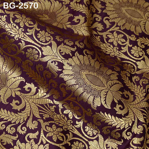 Brocade Fabric Wine Banaras Wedding Dress Textile Blended by the Yard Theatrical Costumes Home Decor Marie Antoinette Renaissance Dresses
