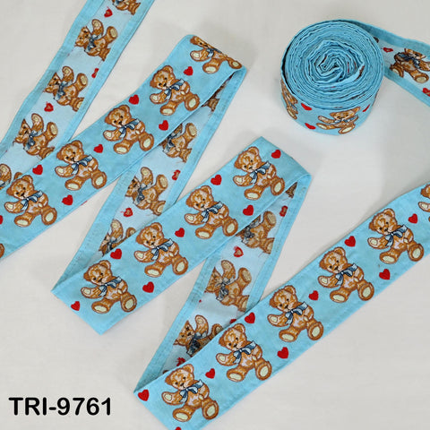 9 Yard Teddy Bear Embroidery Ribbon 6cm Indian Sari Border Embroidered DIY Crafting Sewing Junk Journals Kids Costumes Home Decor Trimming