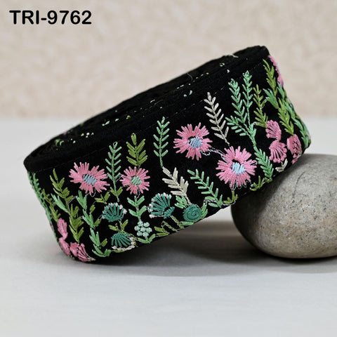 9 Yard Indian Embroidery Ribbons Trim Decor Sari Border Craft Sewing Fabric Embroidered Lampshades, Making Footwear Home Decor Trimmings 5cm