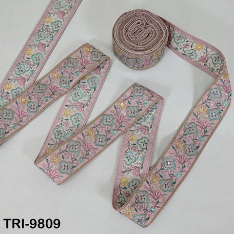 9 Yard Indian Trims Embroidered Decorative Fabric Laces Sari Border Ribbon Home Decor Sewing Accessory DIY Crafting Victorian Handbags 8cm