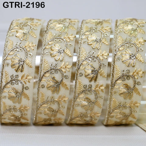 9 Yard 3cm Embroidery Ribbon for Kids Crafting Sewing Costumes Dog Collar Tote Bags, Lampshades, Holidays Decor Embroidered Embellishment