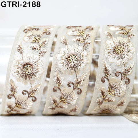 9 Yard Embroidery 3cm Ribbons Fabric Trim 6cm Indian Embroidered DIY Crafting Border Sewing Tote Bag Shoe Making Costumes Holiday Ornaments