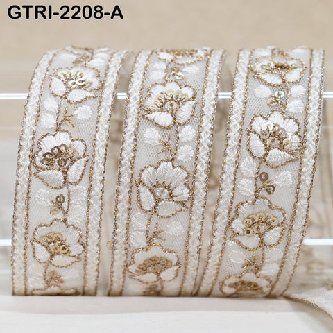 9 Yard 3cm Embroidery Ribbon for Kids Crafting Sewing Costumes Dog Collar Tote Bags, Lampshades, Holidays Decor Embroidered Embellishment