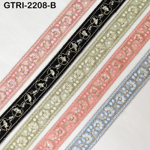 9 Yard 3cm Embroidery Ribbon for Kids Crafting Sewing Costumes Dog Collar Tote Bags, Lampshades, Holidays Decor Embroidered Embellishment