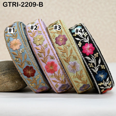 9 Yard 3cm Embroidery Ribbon for Kids Crafting Sewing Costumes Dog Collar Tote Bags, Lampshades, Holidays Decor Embroidered Embellishment