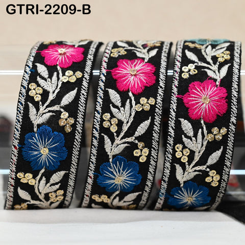 9 Yard 3cm Embroidery Ribbon for Kids Crafting Sewing Costumes Dog Collar Tote Bags, Lampshades, Holidays Decor Embroidered Embellishment