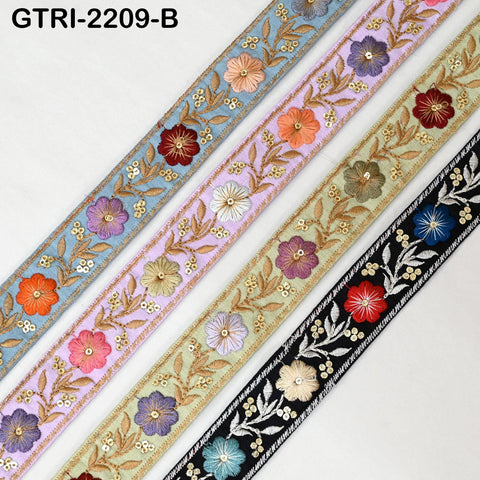 9 Yard 3cm Embroidery Ribbon for Kids Crafting Sewing Costumes Dog Collar Tote Bags, Lampshades, Holidays Decor Embroidered Embellishment