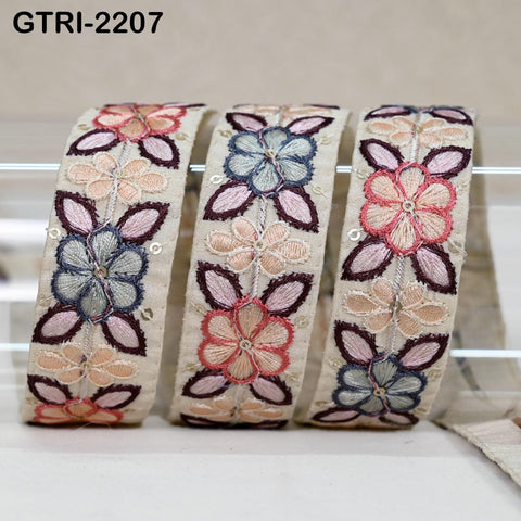 9 Yard 3cm Embroidery Ribbon for Kids Crafting Sewing Costumes Dog Collar Tote Bags, Lampshades, Holidays Decor Embroidered Embellishment