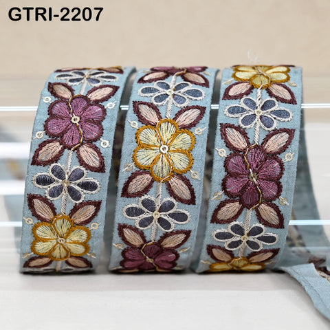 9 Yard 3cm Embroidery Ribbon for Kids Crafting Sewing Costumes Dog Collar Tote Bags, Lampshades, Holidays Decor Embroidered Embellishment