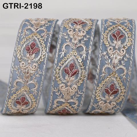 9 Yard Embroidery Ribbon for Kids Crafting Sewing Costumes Dog Collar Tote Bags, Lampshades, Holidays Decor Embroidered Embellishment 3cm