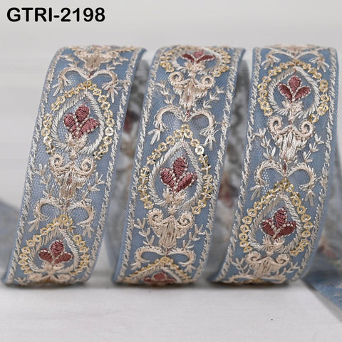 9 Yard Embroidery Ribbon for Kids Crafting Sewing Costumes Dog Collar Tote Bags, Lampshades, Holidays Decor Embroidered Embellishment 3cm