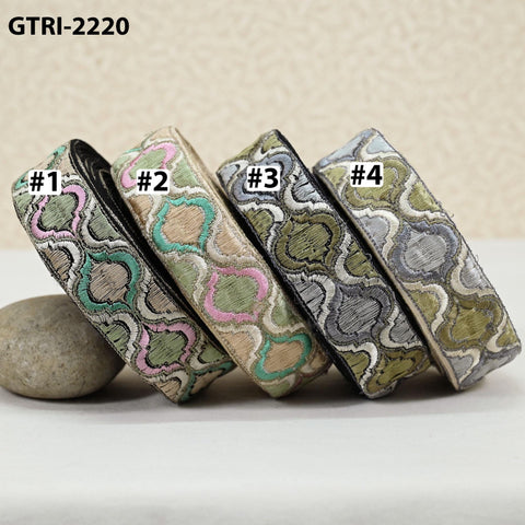9 Yard Indian Embroidery Ribbons Embroidered Fabric Trim Embellish Saree Tape Sewing Crafting Border Wedding Dress Costume Accessories 32mm