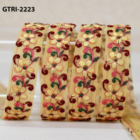 9 Yard Embroidery Ribbon for Kids Crafting Sewing Costumes Dog Collar Tote Bags, Lampshades, Holidays Decor Embroidered Embellishment 3cm