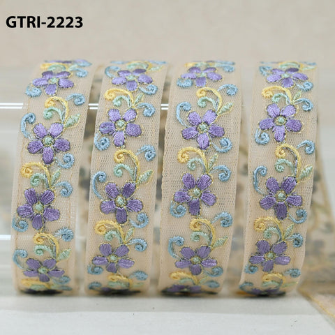 9 Yard Embroidery Ribbon for Kids Crafting Sewing Costumes Dog Collar Tote Bags, Lampshades, Holidays Decor Embroidered Embellishment 3cm