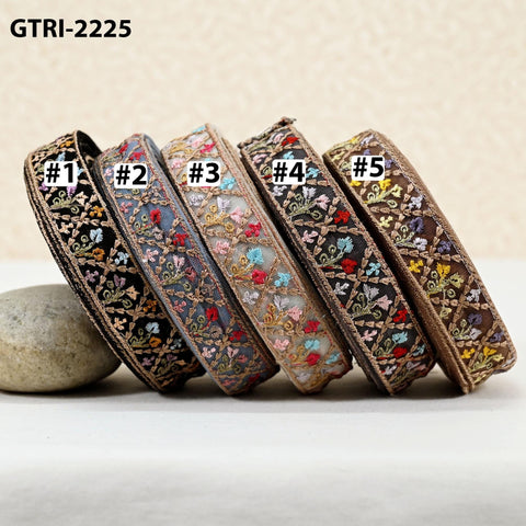 9 Yard Embroidered Ribbons Fabric Trim Embroidery Gift Wrapping Indian Sari Embellishment Sewing DIY Crafting Border Cushion Lace 3cm