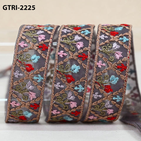 9 Yard Embroidered Ribbons Fabric Trim Embroidery Gift Wrapping Indian Sari Embellishment Sewing DIY Crafting Border Cushion Lace 3cm