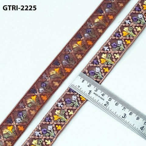 9 Yard Embroidered Ribbons Fabric Trim Embroidery Gift Wrapping Indian Sari Embellishment Sewing DIY Crafting Border Cushion Lace 3cm