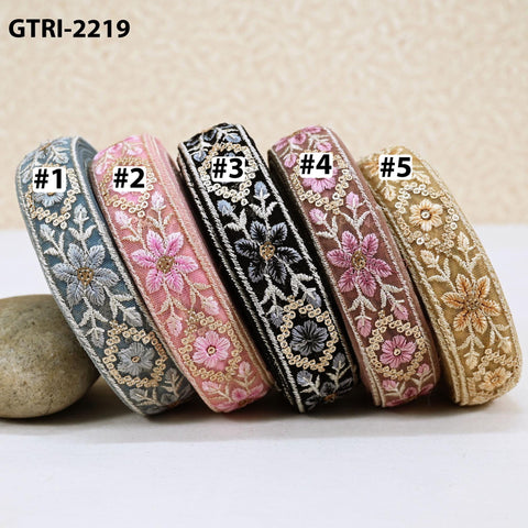 9 Yard Embroidery Ribbon Trim 3cm Indian Sari Border Embroidered Crafting Sewing Costumes Tablecloth Lampshades Home Decor Holiday Ornaments