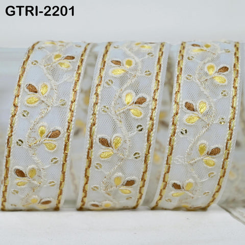 9 Yard 3cm Embroidery Ribbon for Kids Crafting Sewing Costumes Dog Collar Tote Bags, Lampshades, Holidays Decor Embroidered Embellishment