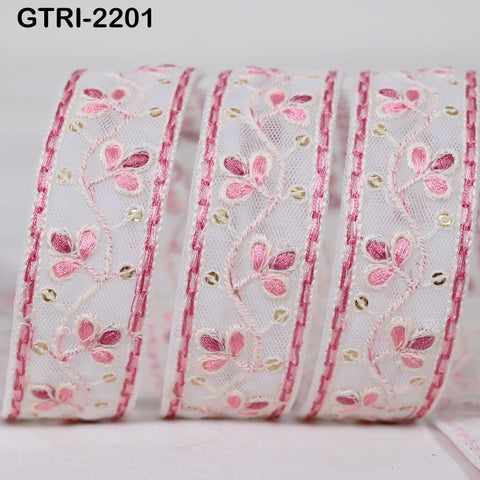 9 Yard 3cm Embroidery Ribbon for Kids Crafting Sewing Costumes Dog Collar Tote Bags, Lampshades, Holidays Decor Embroidered Embellishment