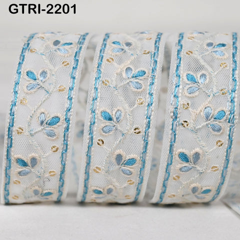 9 Yard 3cm Embroidery Ribbon for Kids Crafting Sewing Costumes Dog Collar Tote Bags, Lampshades, Holidays Decor Embroidered Embellishment