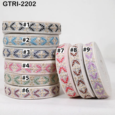9 Yard Embroidery Ribbon for Kids Crafting Sewing Costumes Dog Collar Tote Bags, Lampshades, Holidays Decor Embroidered Embellishment 3cm