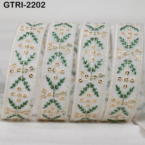 9 Yard Embroidery Ribbon for Kids Crafting Sewing Costumes Dog Collar Tote Bags, Lampshades, Holidays Decor Embroidered Embellishment 3cm