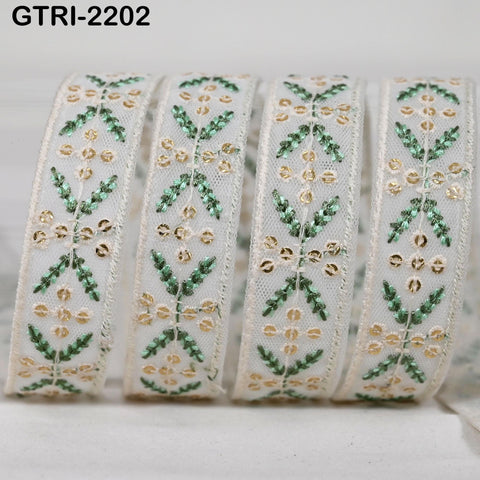 9 Yard Embroidery Ribbon for Kids Crafting Sewing Costumes Dog Collar Tote Bags, Lampshades, Holidays Decor Embroidered Embellishment 3cm