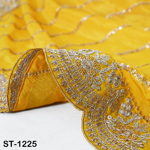 Yellow Chiffon Designer Silk Dupatta for women, Bridal Wedding lehenga Chunni/Veil Sequin Scarf Indian Ethnic Dress Stole Gift Bridesmaid