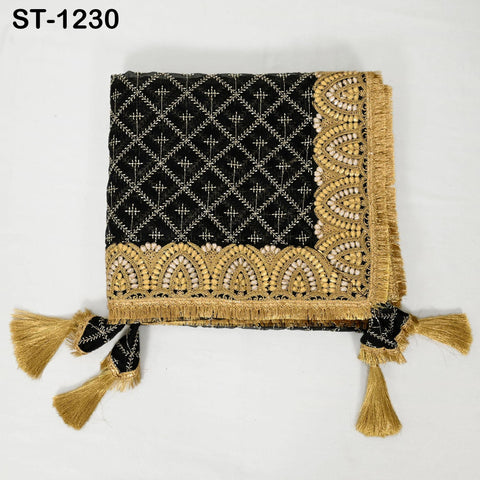 Black Organza Designer Dupatta for women Bridal Wedding lehenga Chunni/Veil Beads Sequin Scarf Indian Ethnic Dress Stole Gift Bridesmaid