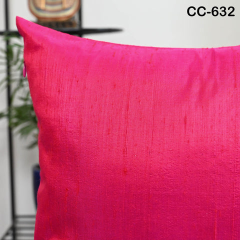 Iridescent Hot Pink Dupioni Silk Square Pillowcase, Luxury Cushion Cover Handmade Shantung Silk Throw Pillow, Home Decor House Warming Gift