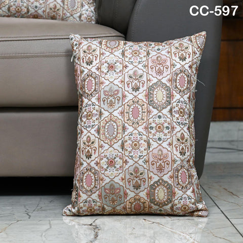 Boho Geometric Embroidered Pillowcase – Pastel color Embroidered Throw Pillow | Tribal Bohemian Sofa Decor | Handmade Cover | Turkish kilim