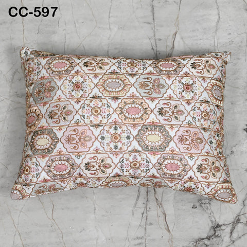 Boho Geometric Embroidered Pillowcase – Pastel color Embroidered Throw Pillow | Tribal Bohemian Sofa Decor | Handmade Cover | Turkish kilim