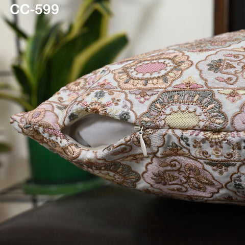 Boho Geometric Embroidered Cushion cover | Pastel color Embroidered Throw Pillow | Tribal Bohemian Sofa Decor | Handmade Cover Turkish kilim