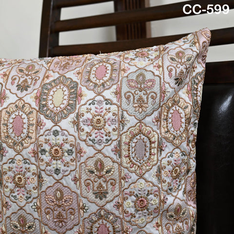 Boho Geometric Embroidered Cushion cover | Pastel color Embroidered Throw Pillow | Tribal Bohemian Sofa Decor | Handmade Cover Turkish kilim