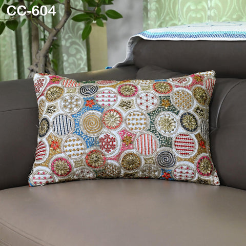 Boho Embroidered Cushion Pillowcase Handmade Embroidery Throw Pillow Cover Decorative Home Decor House Warming Bridal Shower Wedding Gifts