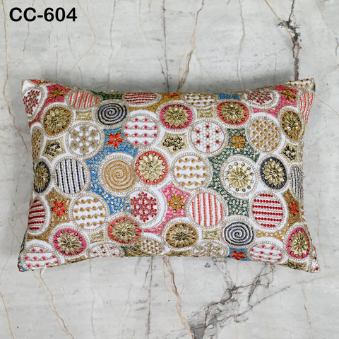 Boho Embroidered Cushion Pillowcase Handmade Embroidery Throw Pillow Cover Decorative Home Decor House Warming Bridal Shower Wedding Gifts