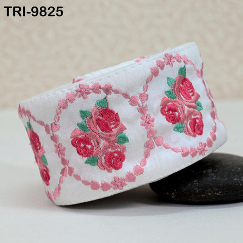 9 Yard Embroidery Ribbons Trim 8cm Disney Roses Indian Sari Border Embroidered Crafting Sewing Costumes Lampshade Home Decor Trimming